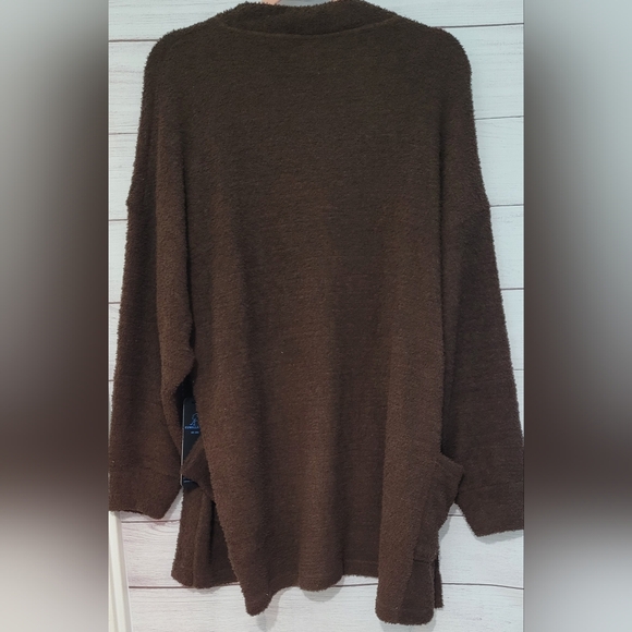 Nwt Kuwalla Tee tunic length brown super soft stretchy lounge cardigan size S - Picture 3 of 9